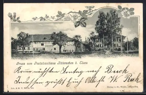 AK Elsau, Pestalozzihaus Räterschen mit Bäumen