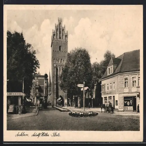 AK Anklam, Platz mit Tankstelle