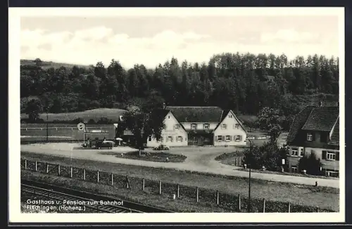 AK Fischingen /Hohenz., Gasthaus und Pension zum Bahnhof, Bes. Gebh. Reich