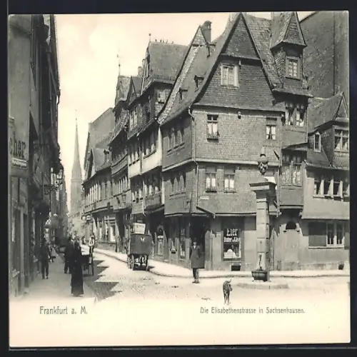 AK Frankfurt-Sachsenhausen, Blick in die Elisabethenstrasse