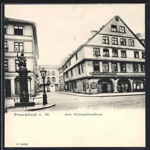 AK Frankfurt a. M., Gasthof mit J. J. Jung`s Lager Bier am Geistpförtchen