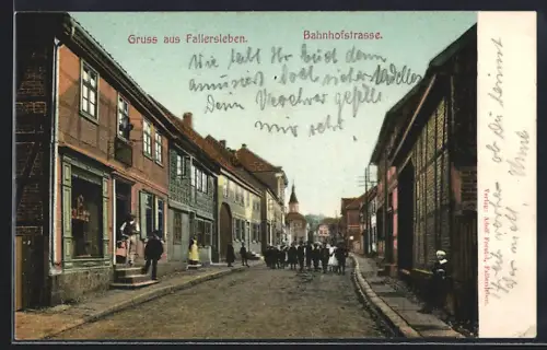 AK Fallersleben, Blick in die Bahnhofstrasse