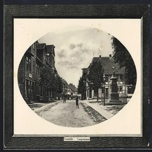 AK Vorsfelde, Langestrasse mit Denkmal