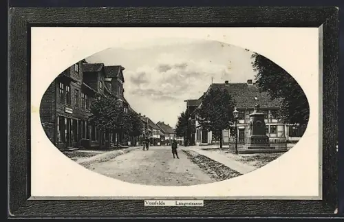 AK Vorsfelde, Langestrasse mit Denkmal