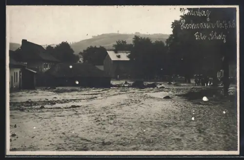 Foto-AK Winterberg /Sauerland, Hochwasser im Ort 1926