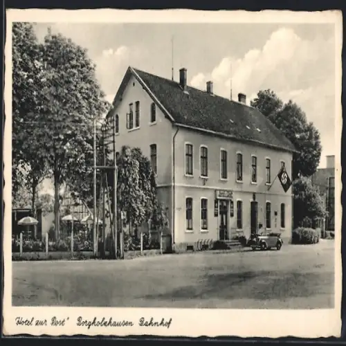 AK Borgholzhausen, Hotel zur Post, Inh. Ph. Grein, 