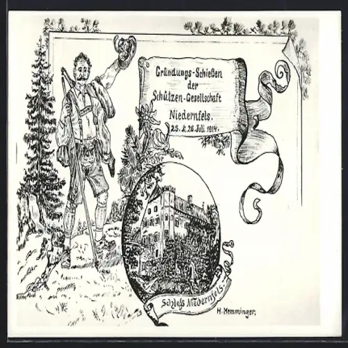 AK Niedernfels, Gründungs-Schiessen der Schützen Gesellschaft 1914, Schloss