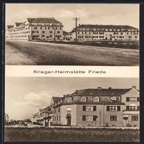 AK Frankfurt-Ginnheim, Blick auf die Krieger-Heimstätte Friede