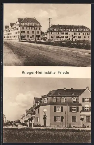 AK Frankfurt-Ginnheim, Blick auf die Krieger-Heimstätte Friede