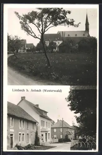 AK Limbach / Westerwald, Kirche, Strassenpartie