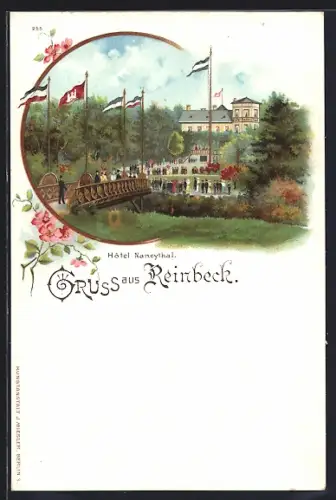 Lithographie Reinbeck, Hotel Nancythal mit Park