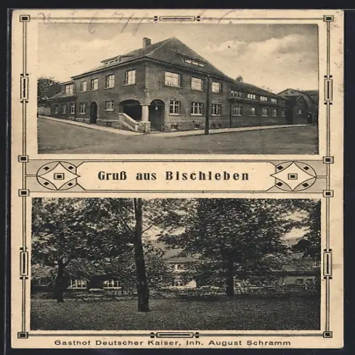 AK Bischleben, Gasthof Deutscher Kaiser, Inh. August Schramm