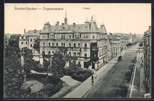 AK Dresden-Pieschen, Postamt, Torgauerstrasse