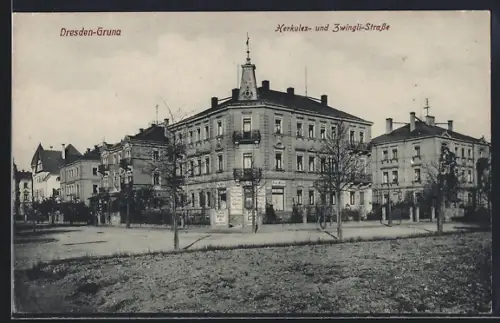 AK Dresden-Gruna, Herkules- und Zwingli-Strasse