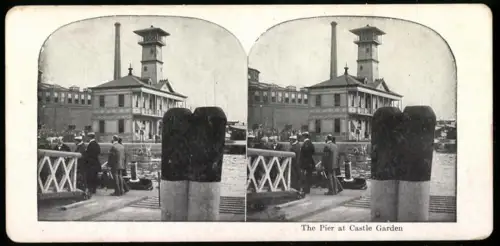 Stereo-Fotografie Ansicht New York, the Pier at Castle Garden
