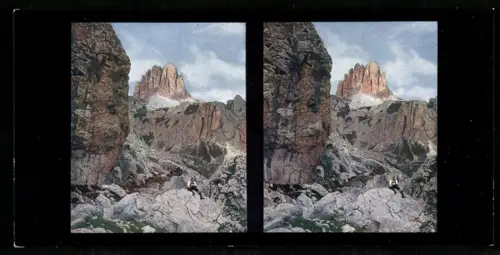Stereo-Fotografie Chromoplast No. 27, auf dem Weg von der Ostertaghütte zum Cigolade Pass