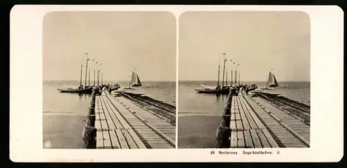 Stereo-Fotografie NPG, Ansicht Norderney, Blick nach der Segelbootbuhne