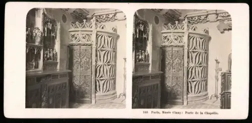 Stereo-Fotografie NPG, Ansicht Paris, Musée Cluny: Porte de la Chapelle