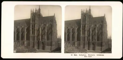 Stereo-Fotografie NPG, Ansicht Metz, Kathedrale von der Westseite, Cathedrale