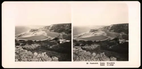 Stereo-Fotografie NPG, Ansicht Calais, Blick nach dem Strand