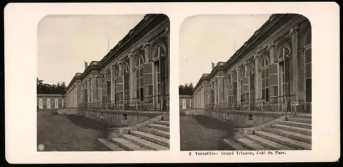 Stereo-Fotografie NPG, Ansicht Versailles, Grand Trianon, Cote du Parc