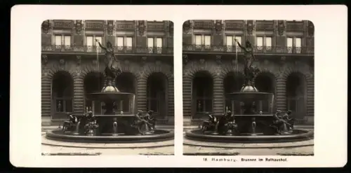 Stereo-Fotografie NPG, Ansicht Hamburg, der Brunnen im Rathaushof