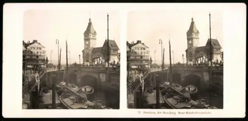 Stereo-Fotografie NPG, Ansicht Hamburg, Am Messberg, Neue Wandrahmsbrücke