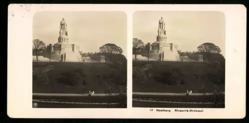 Stereo-Fotografie NPG, Ansicht Hamburg, Blick nach dem Bismarck Denkmal