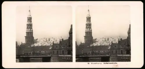 Stereo-Fotografie NPG, Ansicht Hamburg, Blick zur Katharinenkirche