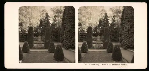 Stereo-Fotografie NPG, Ansicht Hamburg, Blick zum Grabmal der Familie Laeisz