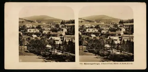 Stereo-Fotografie NPG, Ansicht Johannisbad, Blick auf den Ort von der kath. Kirche aus gesehen