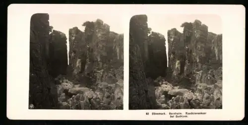 Stereo-Fotografie NPG, Ansicht Gudhjem, Raudkleveskaar auf Bornholm