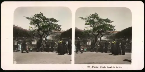 Stereo-Fotografie NPG, Ansicht Paris, Palais Royal, le Jardin