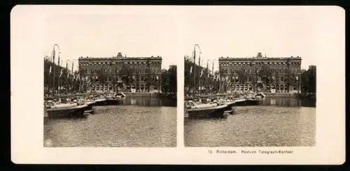 Stereo-Fotografie NPG, Ansicht Rotterdam, Post-en Telegraaf-Kantoor