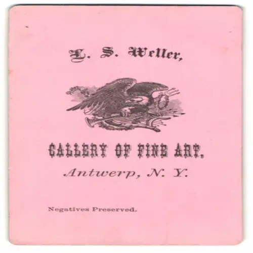 Fotografie L. S. Weller, Antwerp, N.Y., Adler mit Lyra und Trompete als Wappen