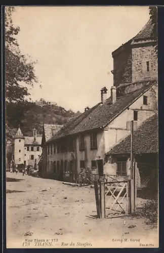 AK Thann, Rue du Staufen, Strassenpartie