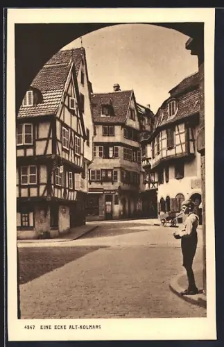 AK Alt-Kolmars, Strassenpartie mit Jungen