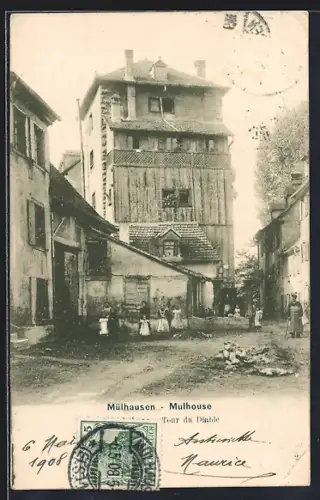 AK Mülhausen, Teufelsthurm mit Bewohnern