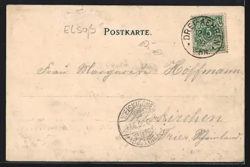 AK Drei-Aehren /Vogesen, Strassenpartie mit Kirche