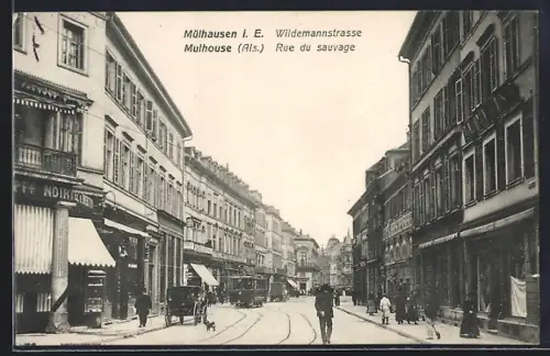 AK Mulhouse /Als, Rue du sauvage, Strassenpartie