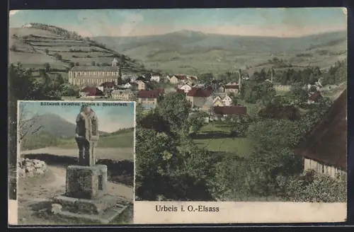 AK Urbeis i. O.-Elsass, Bildstock zwischen Urbeis und Schnierlach, Panorama