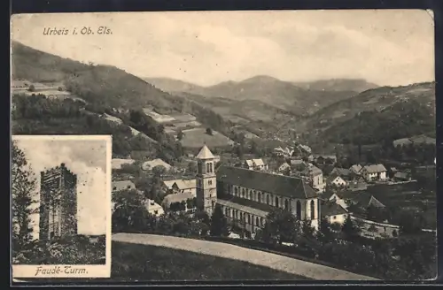 AK Urbeis i. Ob. Els., Faudé-Turm, Panorama
