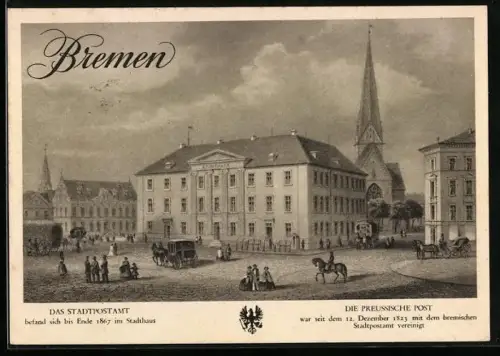 AK Bremen, Briefmarken-Werbeschau 1937, Stadthaus, für das WHW