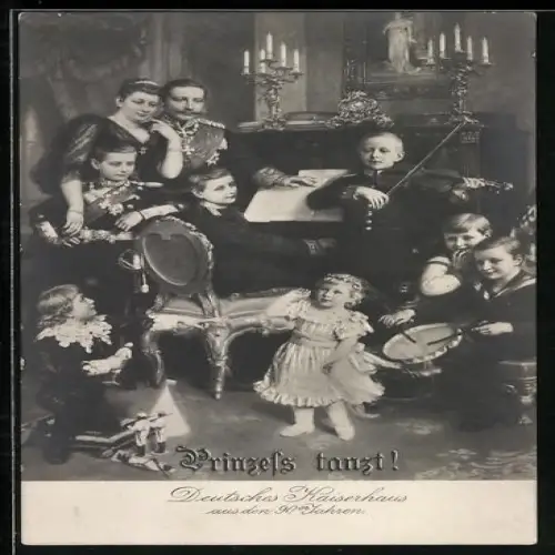 AK Kaiser Wilhelm II. mit den Prinzen