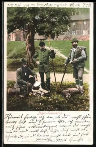 AK Jäger-Schmarrn, Jäger an der Kochstelle, Jagd