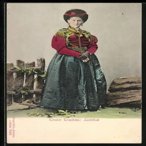 AK Lechthal, Frau in Tiroler Tracht