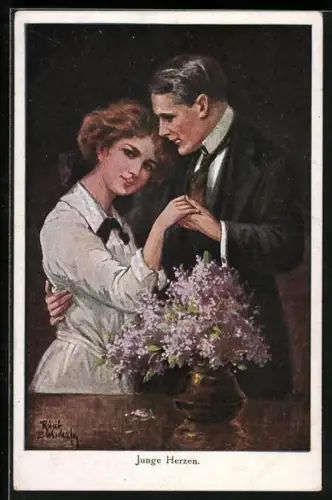 Künstler-AK Ruab Gnischaf: Verliebtes Paar