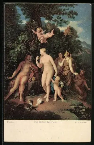 Künstler-AK Stengel & Co. Nr. 29652, A. von der Werff: Das Urteil des Paris