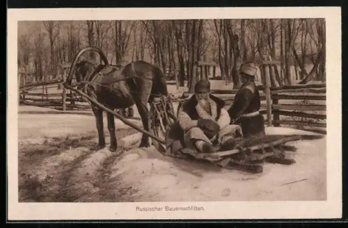 AK Russischer Bauern-Schlitten