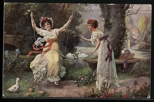 Künstler-AK Hans Zatzka: Im Frühling des Lebens